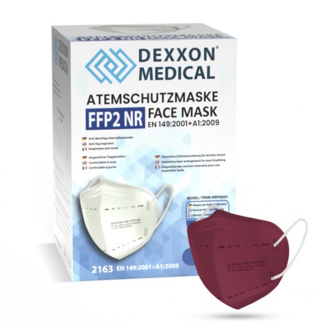 DEXXON MEDICAL Μάσκα υψηλής προστασίας  FFP2 NR Βυσσινί 1τμχ