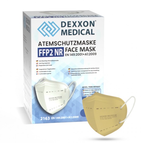 DEXXON MEDICAL Μάσκα υψηλής προστασίας FFP2 NR μπεζ 1τμχ