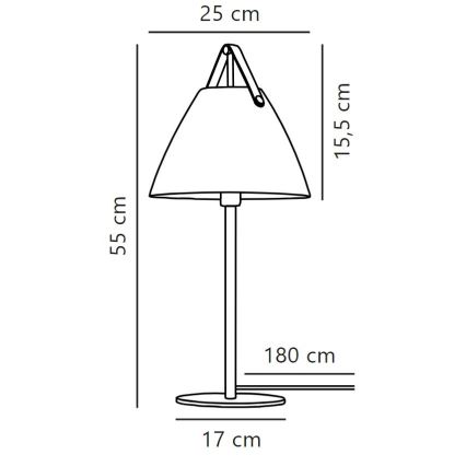 DFTP by Nordlux - Eπιτραπέζια λάμπα STRAP 1xE27/40W/230V μαύρο