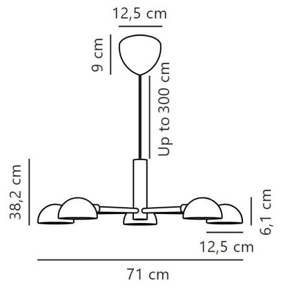 DFTP by Nordlux - Κρεμαστό φωτιστικό οροφής NOMI 5xE14/8W/230V μαύρο