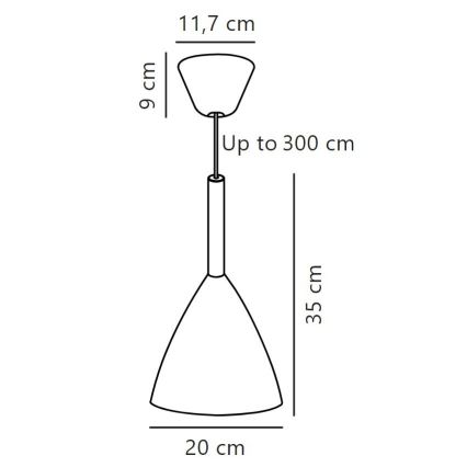 DFTP by Nordlux -Κρεμαστό φωτιστικό οροφής PURE 1xE27/40W/230V διάμετρος 20 cm λευκό/σταχτί