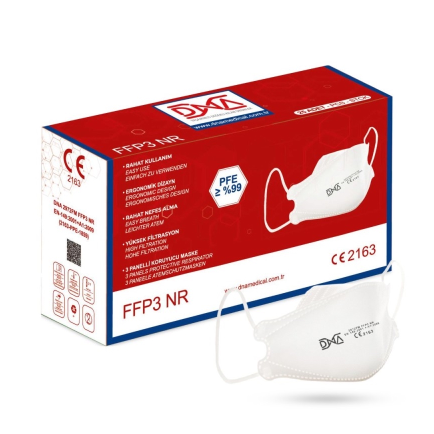 DNA μάσκα προστασίας FFP3 NR CE 2163 Medical 100τμχ