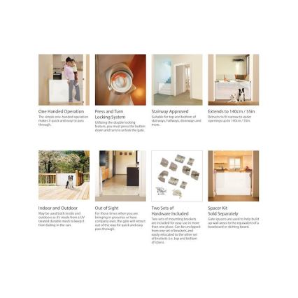 Dreambaby - Μπάρα ασφαλείας πτυσσόμενη 0-140 cm