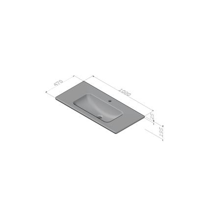 Dřevojas - Έπιπλο μπάνιου με νιπτήρα BANO 100x47 cm σκούρο δρυς/λευκό