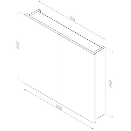 Dřevojas - Ντουλάπι μπάνιου με καθρέφτη NEXI 80x68 cm σκούρο δρυς