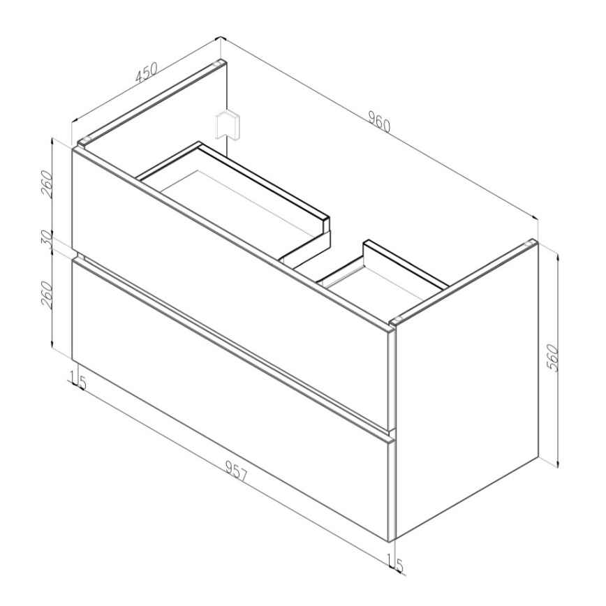 Dřevojas - Ντουλάπι μπάνιου με νιπτήρα BANO 100x47 cm λευκό