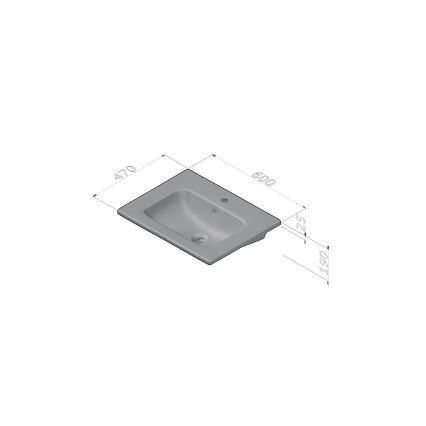 Dřevojas - Ντουλάπι μπάνιου με νιπτήρα BANO 60x47 cm σκούρο δρυς/λευκό
