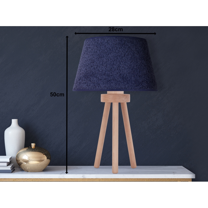 Duolla - Eπιτραπέζιο φωτιστικό BOUCLE 1xE27/15W/230V διάμετρος 28 cm μπλε/ξύλο