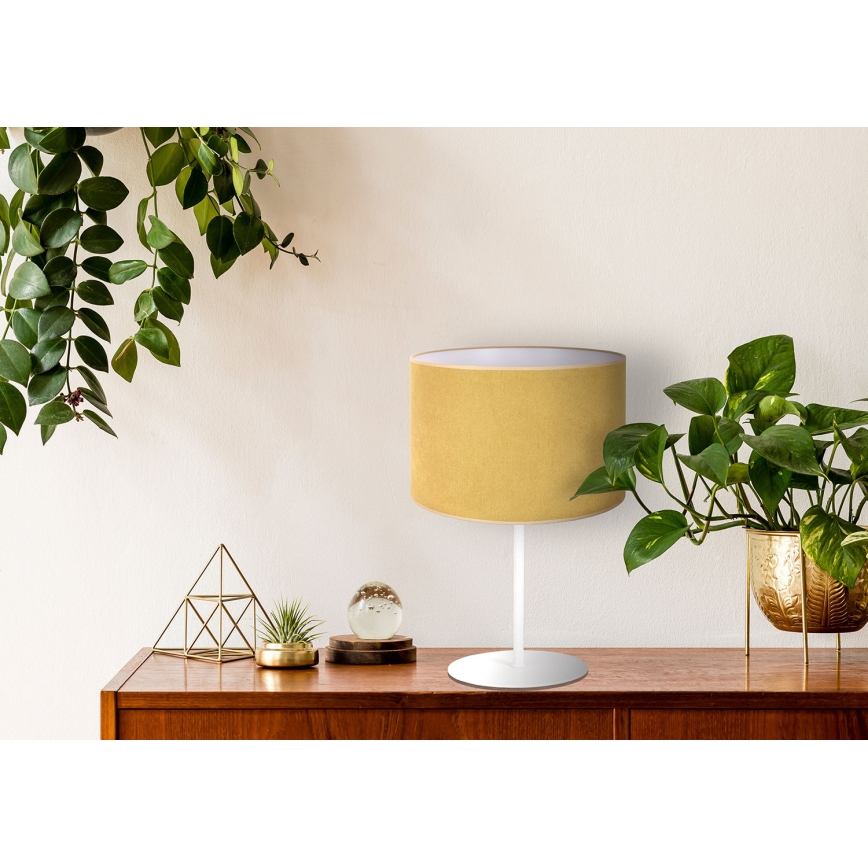 Duolla - Eπιτραπέζιο φωτιστικό BRISTOL 1xE14/15W/230V διάμετρος 17,5 cm κίτρινο/λευκό