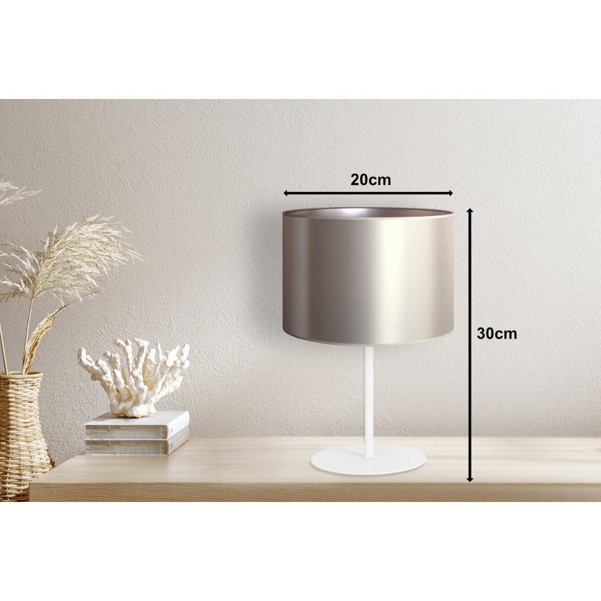 Duolla - Eπιτραπέζιο φωτιστικό CANNES 1xE14/15W/230V διάμετρος 20 cm ασημί/λευκό