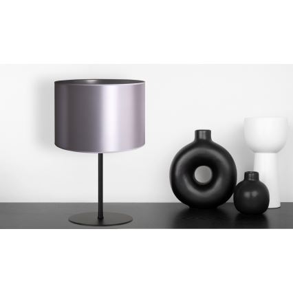 Duolla - Eπιτραπέζιο φωτιστικό CANNES 1xE14/15W/230V διάμετρος 20 cm ασημί/μαύρο