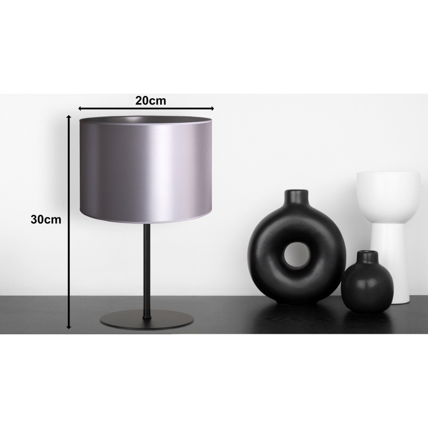 Duolla - Eπιτραπέζιο φωτιστικό CANNES 1xE14/15W/230V διάμετρος 20 cm ασημί/μαύρο