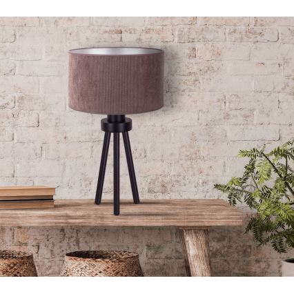 Duolla - Eπιτραπέζιο φωτιστικό LYON 1xE27/15W/230V διάμετρος 30 cm καφέ