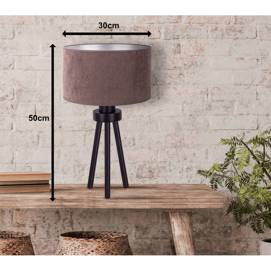 Duolla - Eπιτραπέζιο φωτιστικό LYON 1xE27/15W/230V διάμετρος 30 cm καφέ