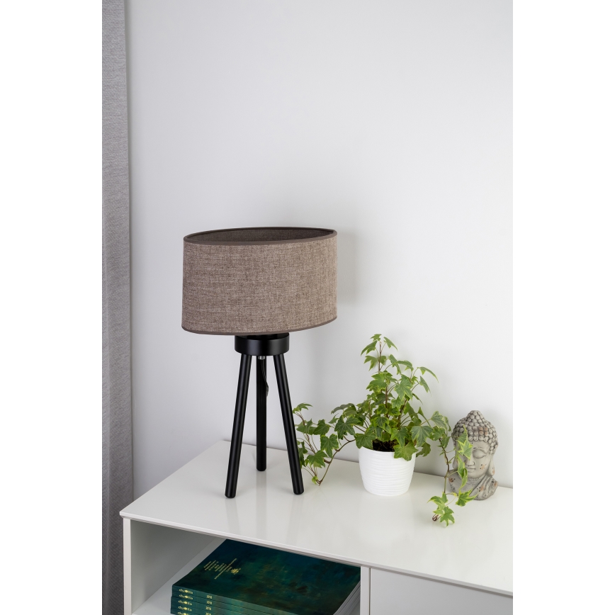 Duolla - Eπιτραπέζιο φωτιστικό OVAL 1xE27/15W/230V διάμετρος 30 cm καφέ