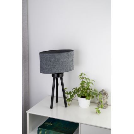 Duolla - Eπιτραπέζιο φωτιστικό OVAL 1xE27/15W/230V διάμετρος 30 cm γκρι