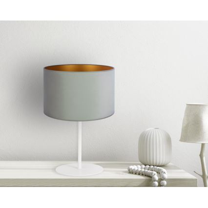 Duolla - Eπιτραπέζιο φωτιστικό ROLLER 1xE14/15W/230V διάμετρος 20 cm ανοιχτό πράσινο/χρυσό