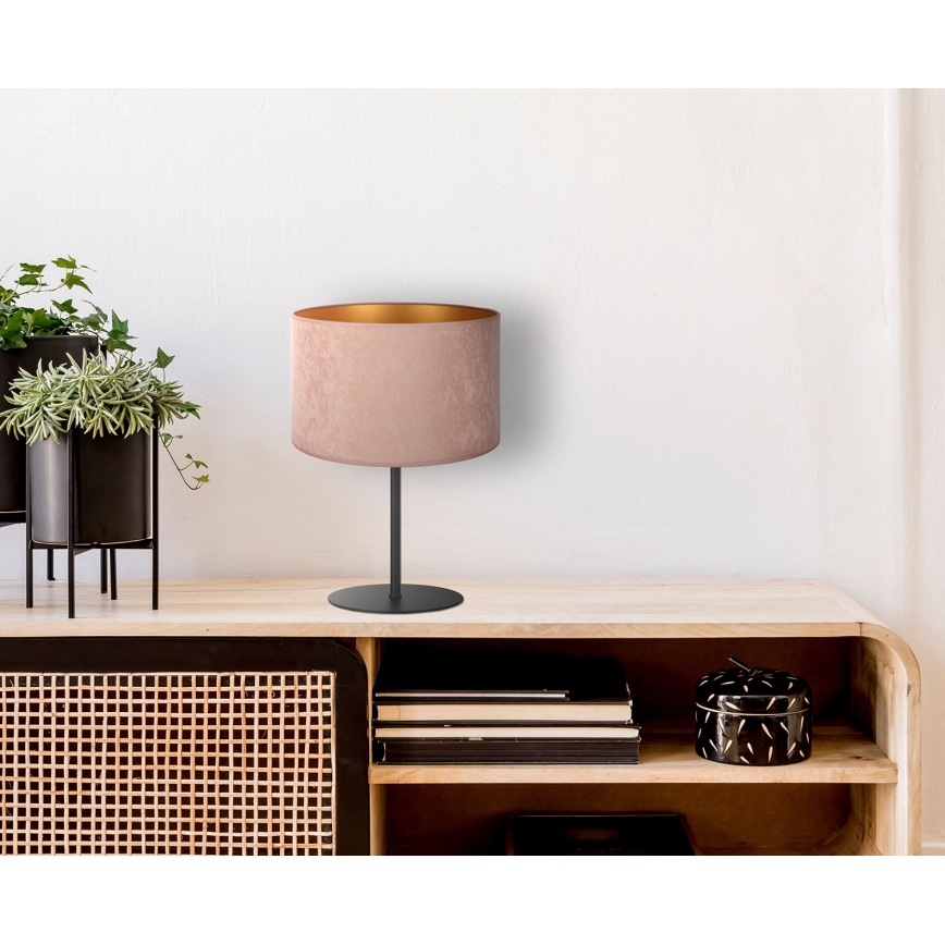 Duolla - Eπιτραπέζιο φωτιστικό ROLLER 1xE14/15W/230V διάμετρος 20 cm μπεζ/χρυσό