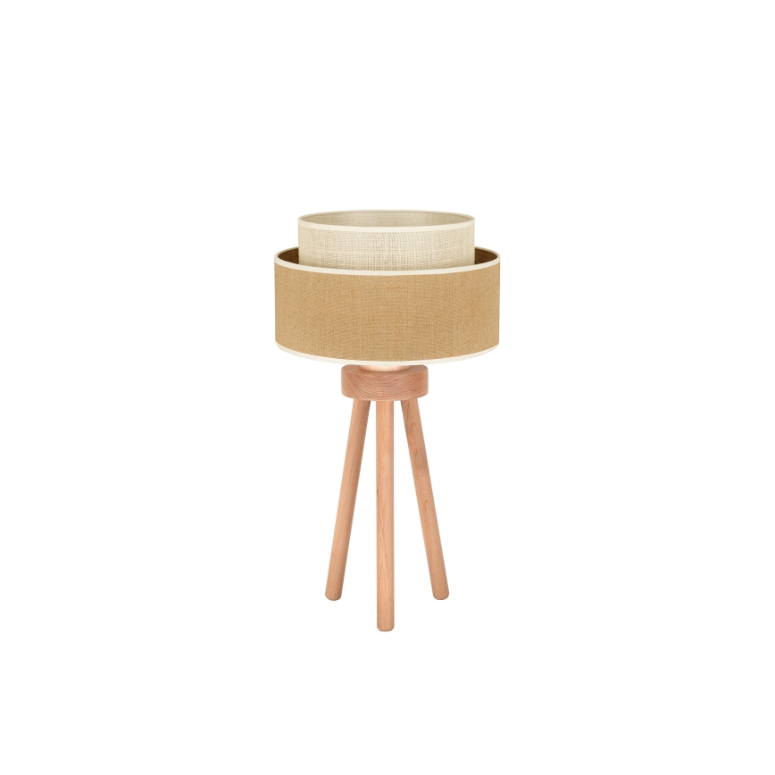 Duolla - Eπιτραπέζιο φωτιστικό YUTE BOHO 1xE27/15W/230V διάμετρος 25 cm καφέ/κρεμ