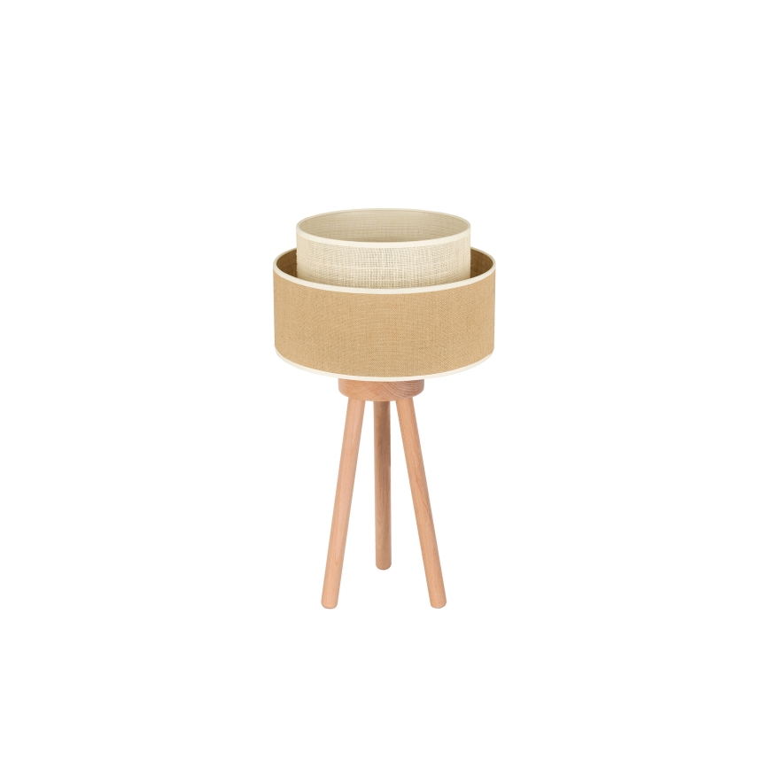 Duolla - Eπιτραπέζιο φωτιστικό YUTE BOHO 1xE27/15W/230V διάμετρος 25 cm καφέ/κρεμ