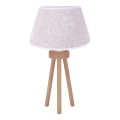 Duolla - Eπιτραπέζιο φωτιστικό BOUCLE 1xE27/15W/230V διάμετρος 28 cm λευκό/ξύλο