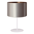 Duolla - Eπιτραπέζιο φωτιστικό CANNES 1xE14/15W/230V διάμετρος 20 cm ασημί/χαλκός/λευκό