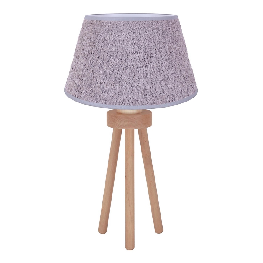 Duolla - Eπιτραπέζιο φωτιστικό BOUCLE 1xE27/15W/230V διάμετρος 28 cm γκρι/ξύλο