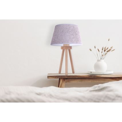 Duolla - Eπιτραπέζιο φωτιστικό BOUCLE 1xE27/15W/230V διάμετρος 28 cm γκρι/ξύλο