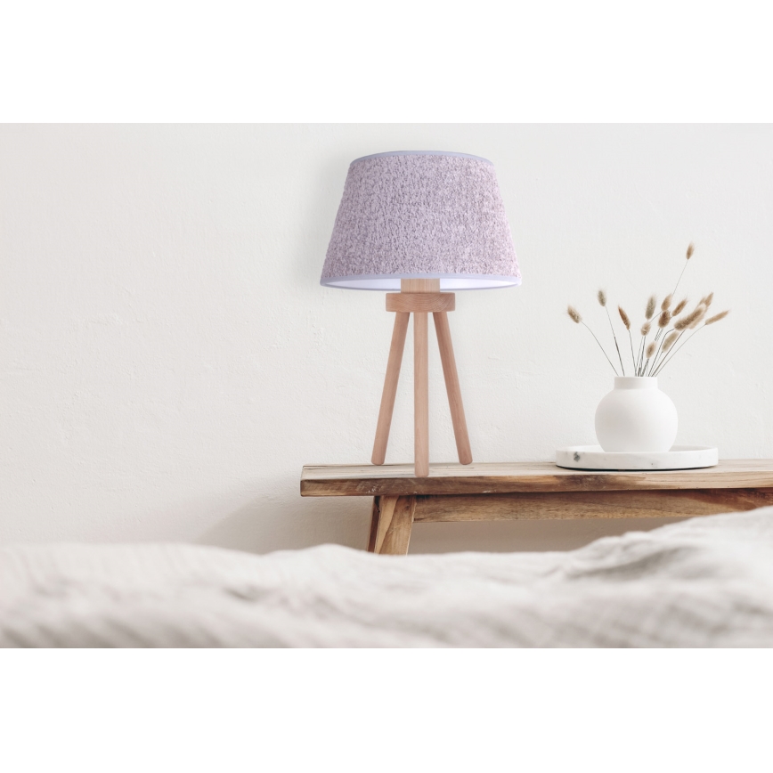 Duolla - Eπιτραπέζιο φωτιστικό BOUCLE 1xE27/15W/230V διάμετρος 28 cm γκρι/ξύλο