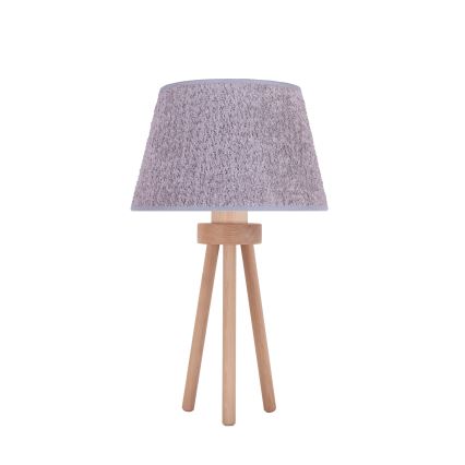 Duolla - Eπιτραπέζιο φωτιστικό BOUCLE 1xE27/15W/230V διάμετρος 28 cm γκρι/ξύλο