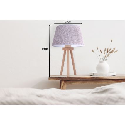Duolla - Eπιτραπέζιο φωτιστικό BOUCLE 1xE27/15W/230V διάμετρος 28 cm γκρι/ξύλο