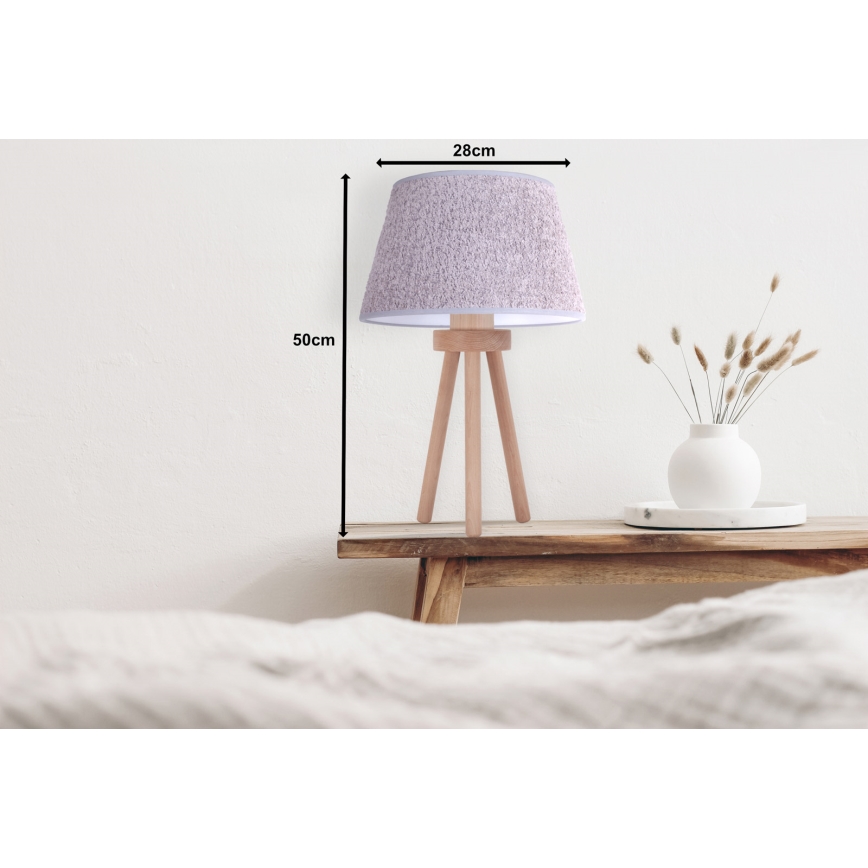 Duolla - Eπιτραπέζιο φωτιστικό BOUCLE 1xE27/15W/230V διάμετρος 28 cm γκρι/ξύλο
