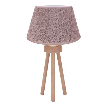 Duolla - Eπιτραπέζιο φωτιστικό BOUCLE 1xE27/15W/230V διάμετρος 28 cm καφέ/ξύλο