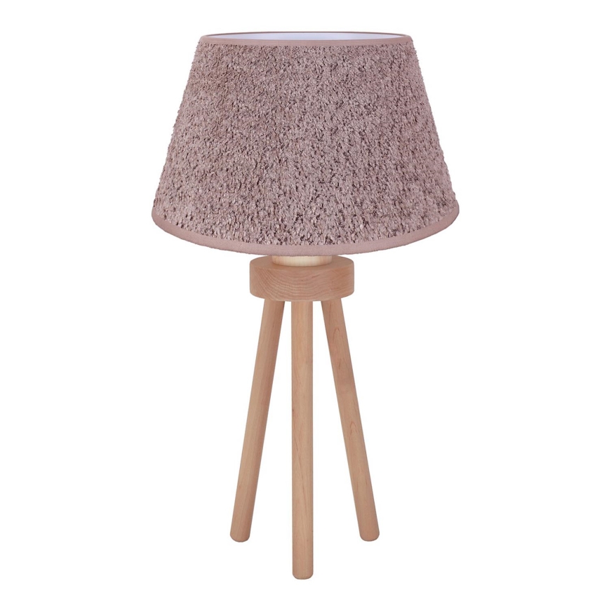 Duolla - Eπιτραπέζιο φωτιστικό BOUCLE 1xE27/15W/230V διάμετρος 28 cm καφέ/ξύλο