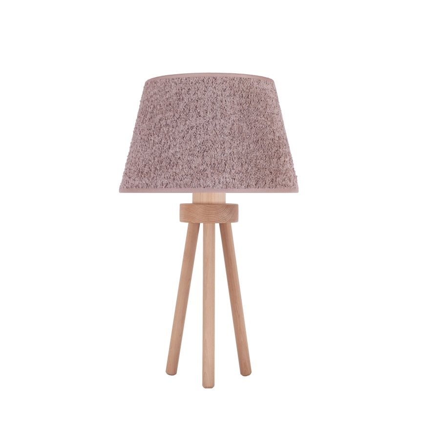 Duolla - Eπιτραπέζιο φωτιστικό BOUCLE 1xE27/15W/230V διάμετρος 28 cm καφέ/ξύλο