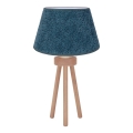 Duolla - Eπιτραπέζιο φωτιστικό BOUCLE 1xE27/15W/230V διάμετρος 28 cm τιρκουάζ/ξύλο