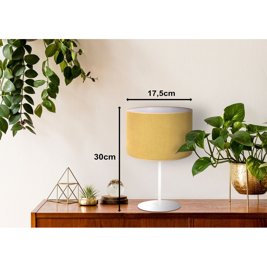 Duolla - Eπιτραπέζιο φωτιστικό BRISTOL 1xE14/15W/230V διάμετρος 17,5 cm κίτρινο/λευκό