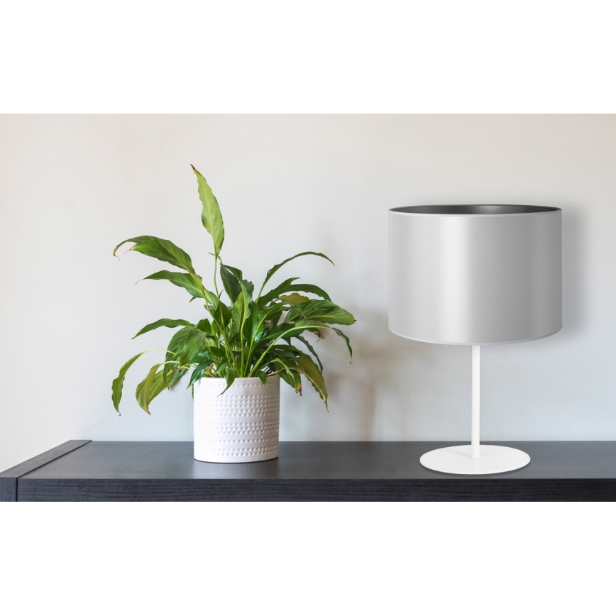 Duolla - Eπιτραπέζιο φωτιστικό CANNES 1xE14/15W/230V διάμετρος 20 cm ασημί/λευκό