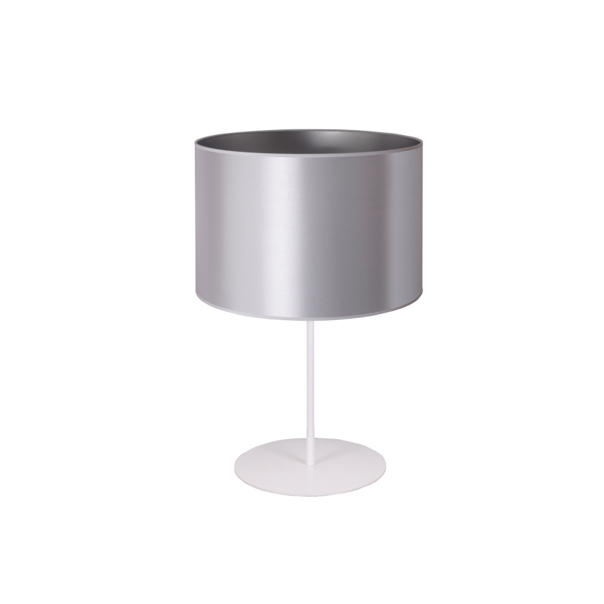Duolla - Eπιτραπέζιο φωτιστικό CANNES 1xE14/15W/230V διάμετρος 20 cm ασημί/λευκό