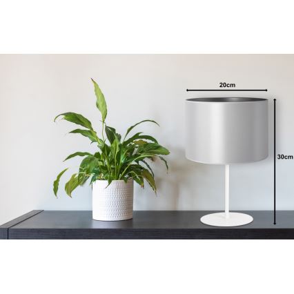 Duolla - Eπιτραπέζιο φωτιστικό CANNES 1xE14/15W/230V διάμετρος 20 cm ασημί/λευκό