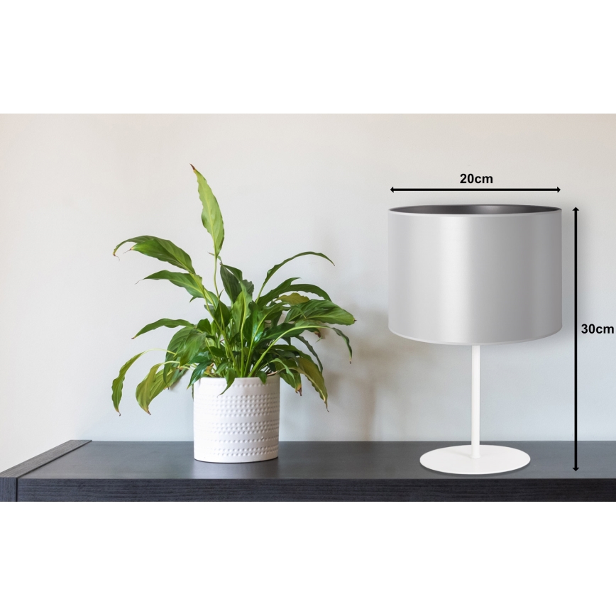 Duolla - Eπιτραπέζιο φωτιστικό CANNES 1xE14/15W/230V διάμετρος 20 cm ασημί/λευκό