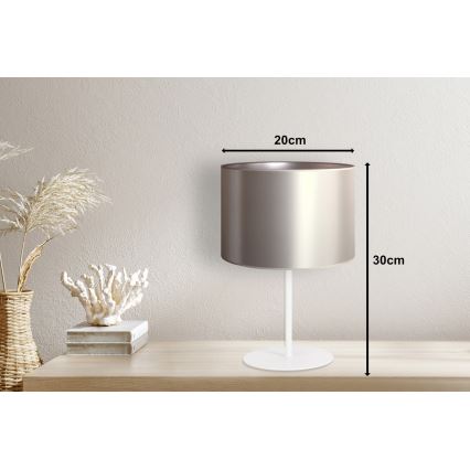 Duolla - Eπιτραπέζιο φωτιστικό CANNES 1xE14/15W/230V διάμετρος 20 cm ασημί/λευκό