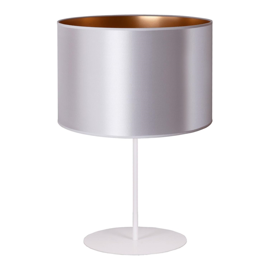 Duolla - Eπιτραπέζιο φωτιστικό CANNES 1xE14/15W/230V διάμετρος 20 cm ασημί/χαλκός/λευκό