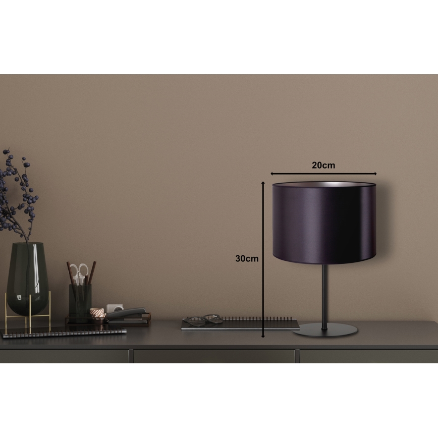 Duolla - Eπιτραπέζιο φωτιστικό CANNES 1xE14/15W/230V διάμετρος 20 cm μαύρο/ασημί