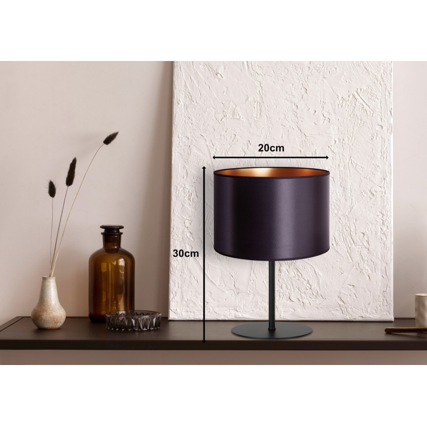 Duolla - Eπιτραπέζιο φωτιστικό CANNES 1xE14/15W/230V διάμετρος 20 cm μαύρο/χαλκός