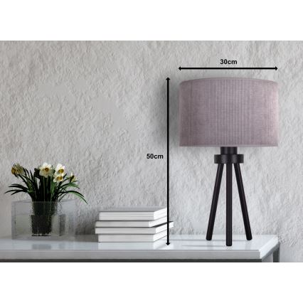 Duolla - Eπιτραπέζιο φωτιστικό LYON 1xE27/15W/230V διάμετρος 30 cm γκρι