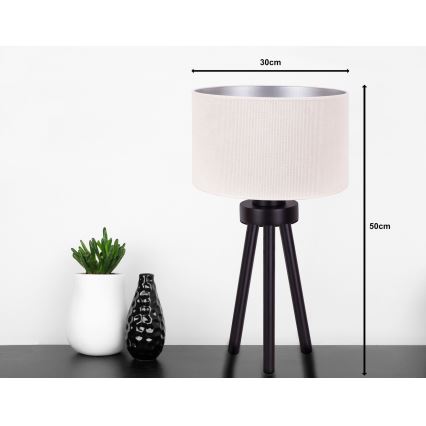 Duolla - Eπιτραπέζιο φωτιστικό LYON 1xE27/15W/230V διάμετρος 30 cm κρεμ