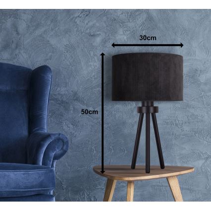 Duolla - Eπιτραπέζιο φωτιστικό LYON 1xE27/15W/230V διάμετρος 30 cm μαύρο