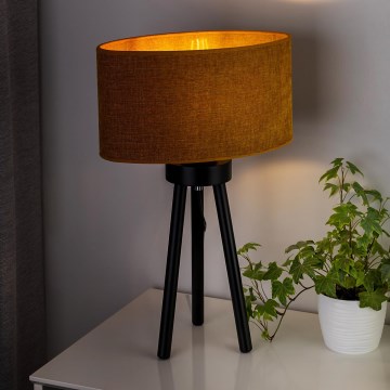 Duolla - Eπιτραπέζιο φωτιστικό OVAL 1xE27/15W/230V διάμετρος 30 cm καφέ