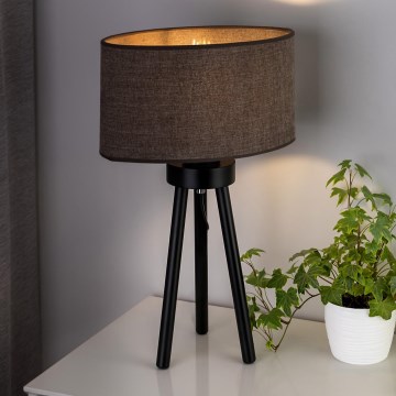Duolla - Eπιτραπέζιο φωτιστικό OVAL 1xE27/15W/230V διάμετρος 30 cm καφέ